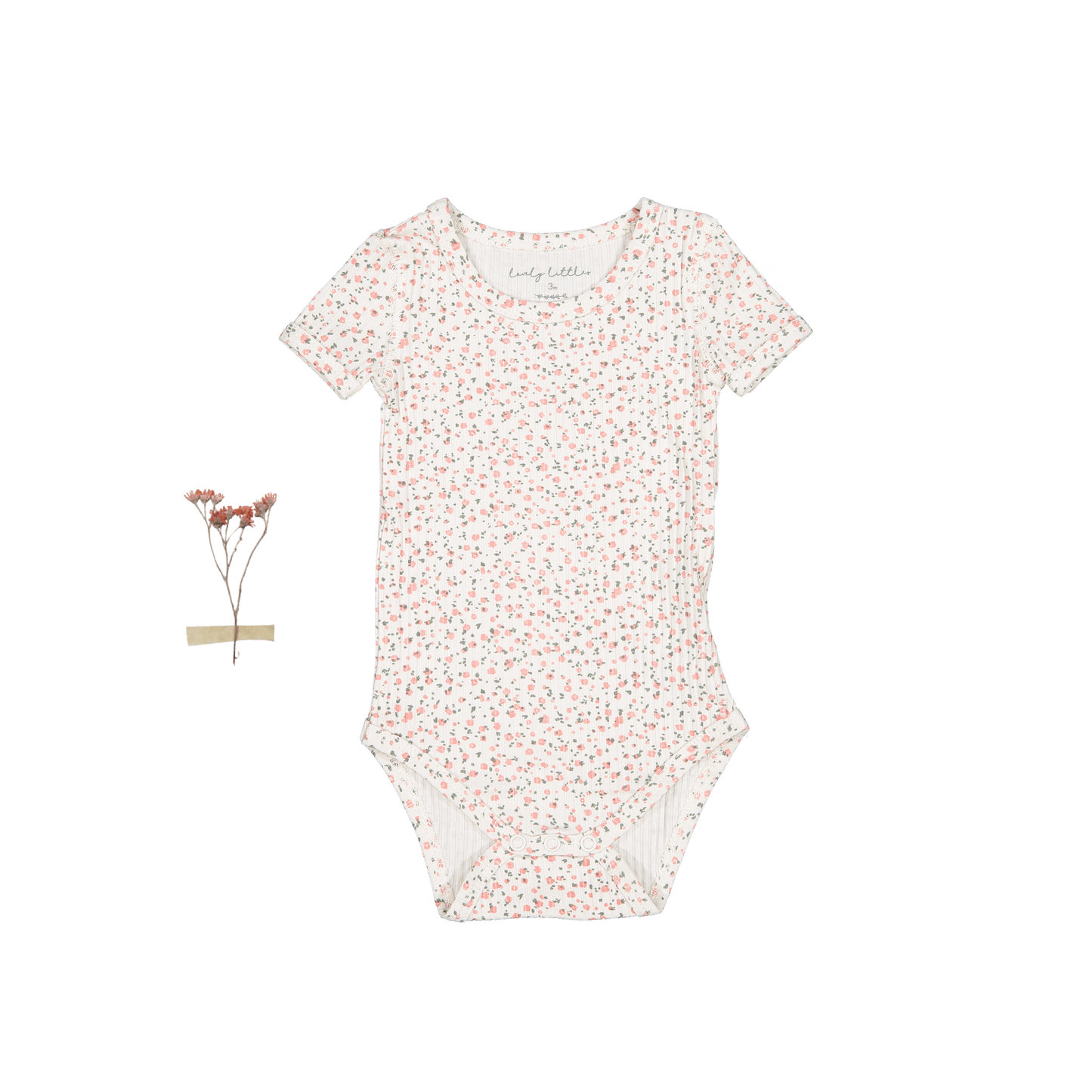 The Printed Short Sleeve Onesie - Pearl Bud