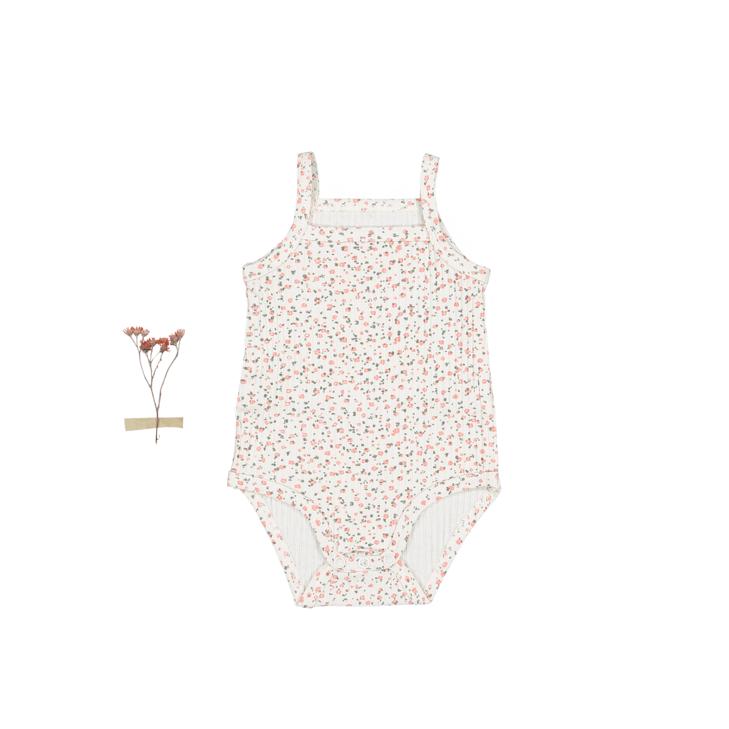 The Printed Tank Onesie - Pearl Bud