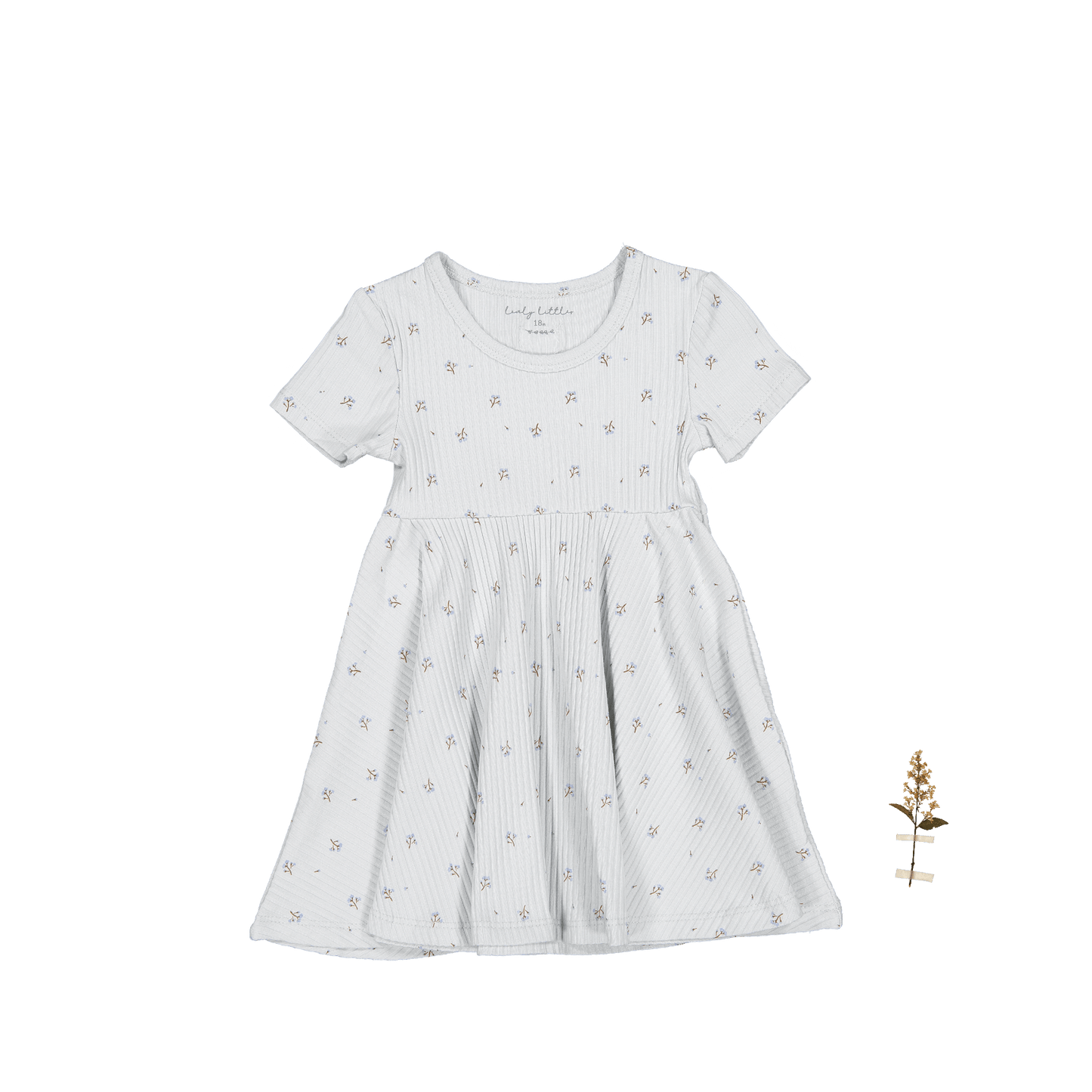 The Printed Short Sleeve Dress - Sky Blossom