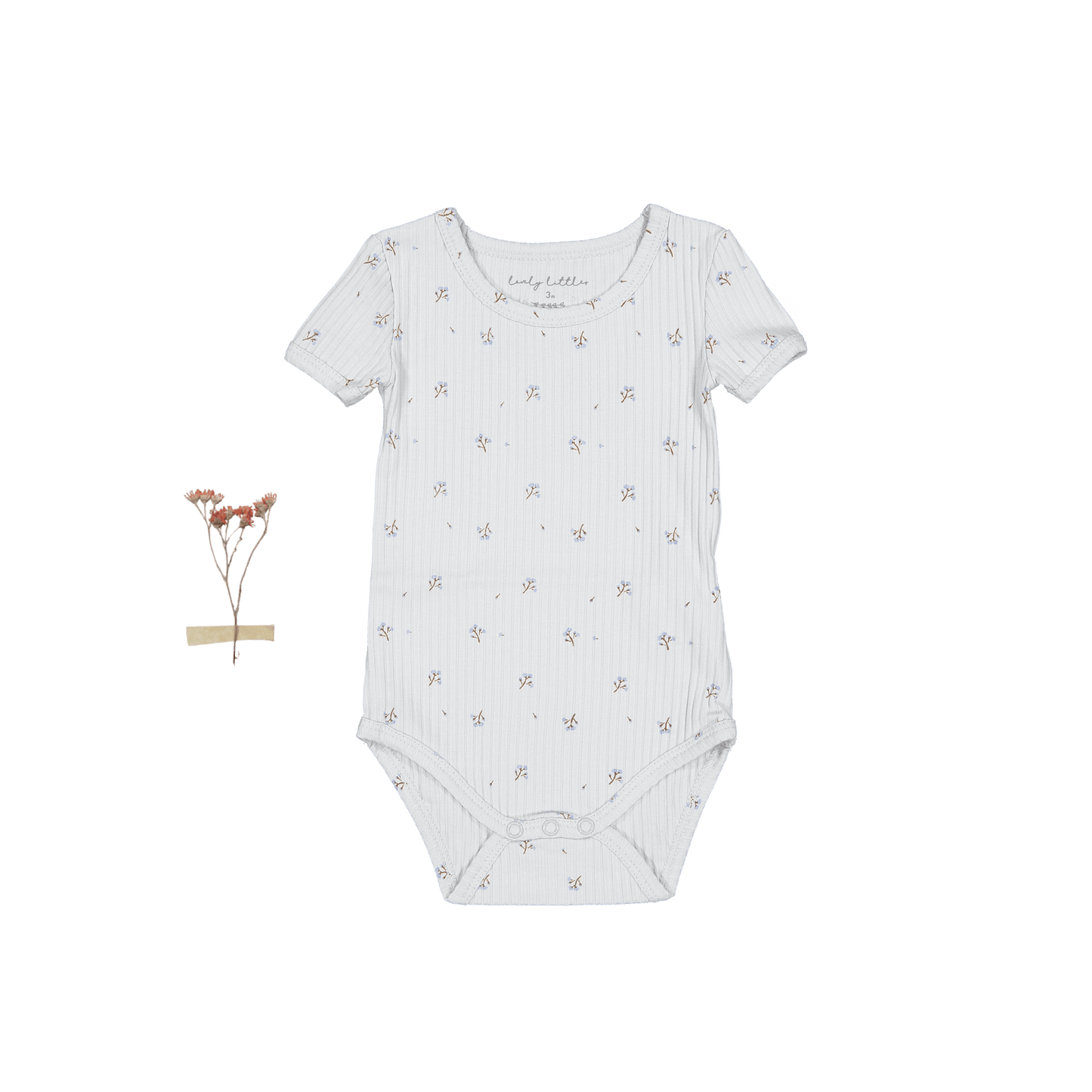 The Printed Short Sleeve Onesie - Sky Blossom