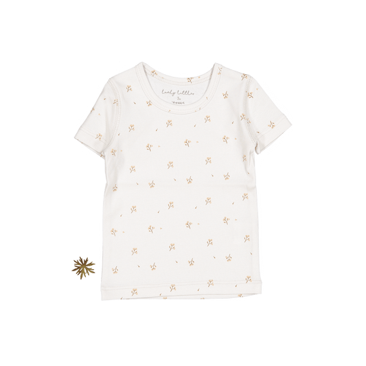 The Printed Short Sleeve Tee - Tan Blossom