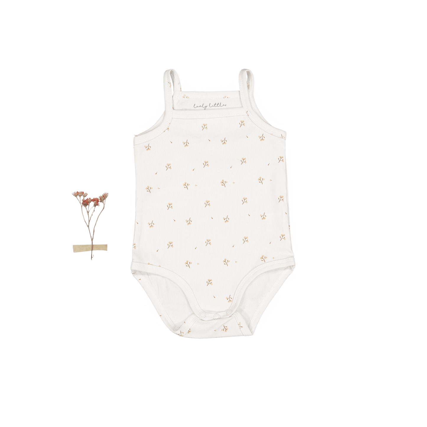 The Printed Tank Onesie - Tan Blossom