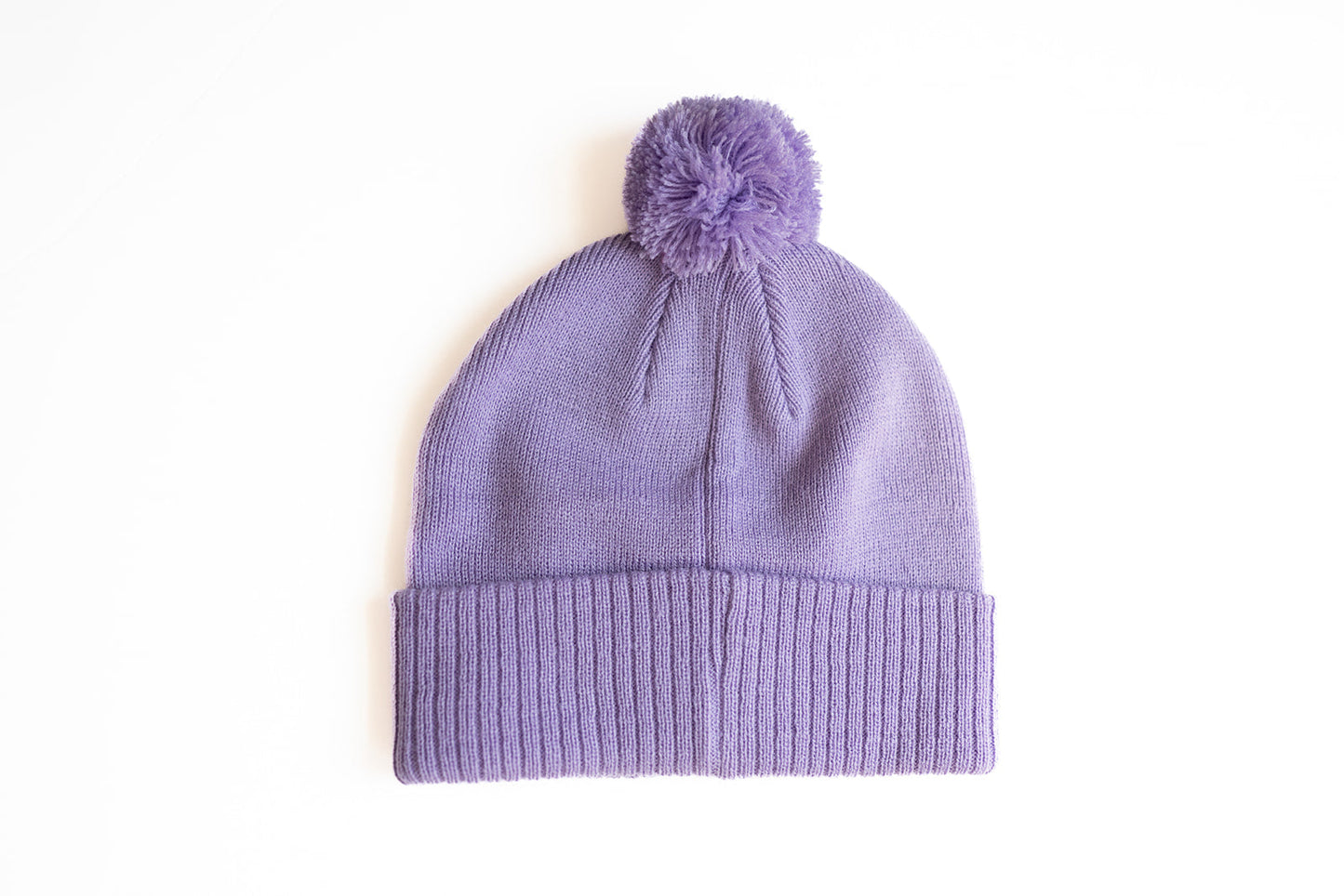 Purple Smiley Pom Pom Hat