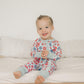 Retro Daisy Bamboo Romper - Zippy or Shorty - Little Joy Co.