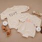 Retro Daisy Ghosts Organic Cotton Sweatshirt Romper - Little Joy Co.