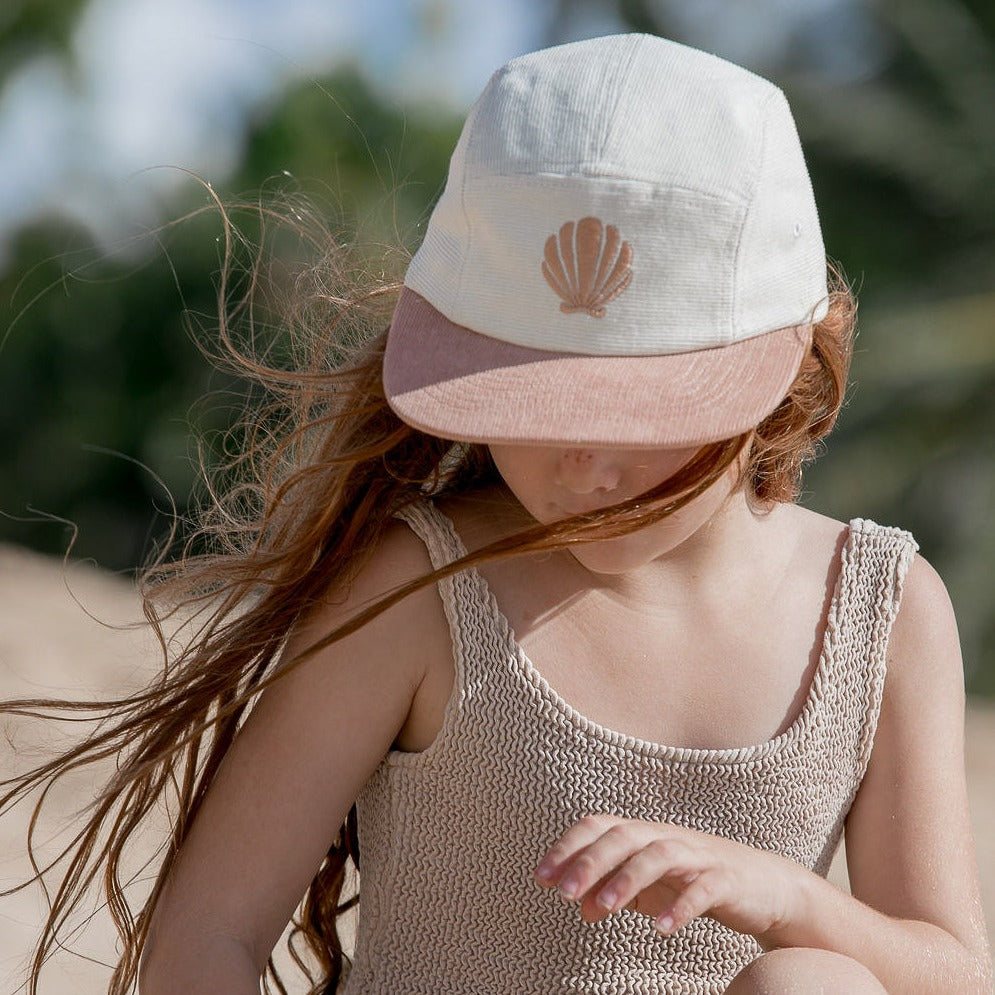 Seashell Corduroy Five-Panel Hat