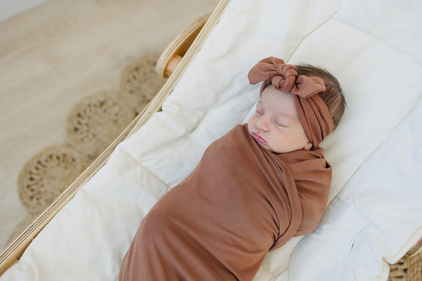 Rust Bamboo Stretch Swaddle - Little Joy Co.