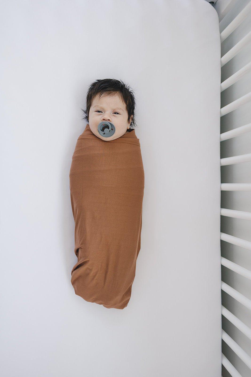 Rust Bamboo Stretch Swaddle - Little Joy Co.