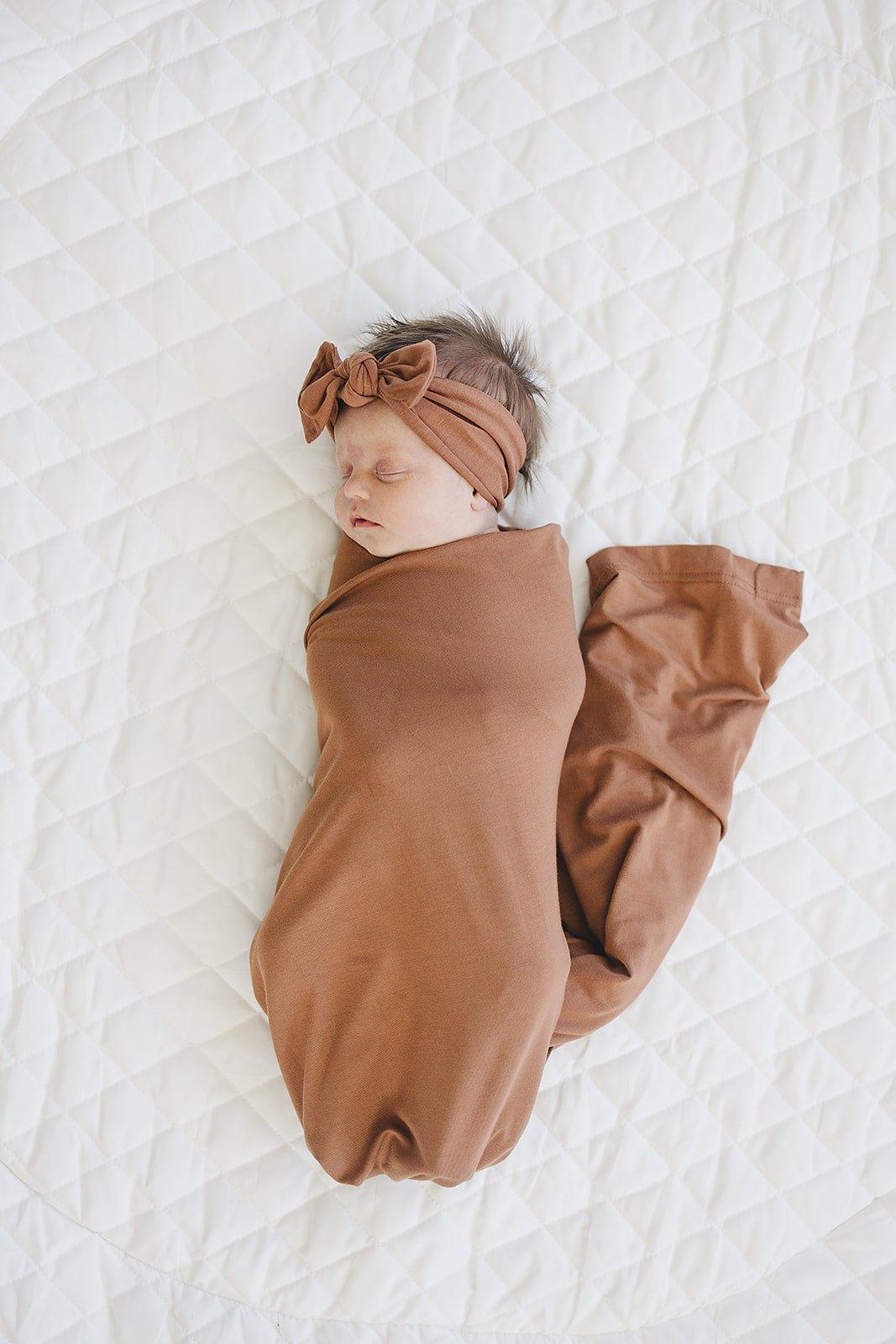 Rust Bamboo Stretch Swaddle - Little Joy Co.