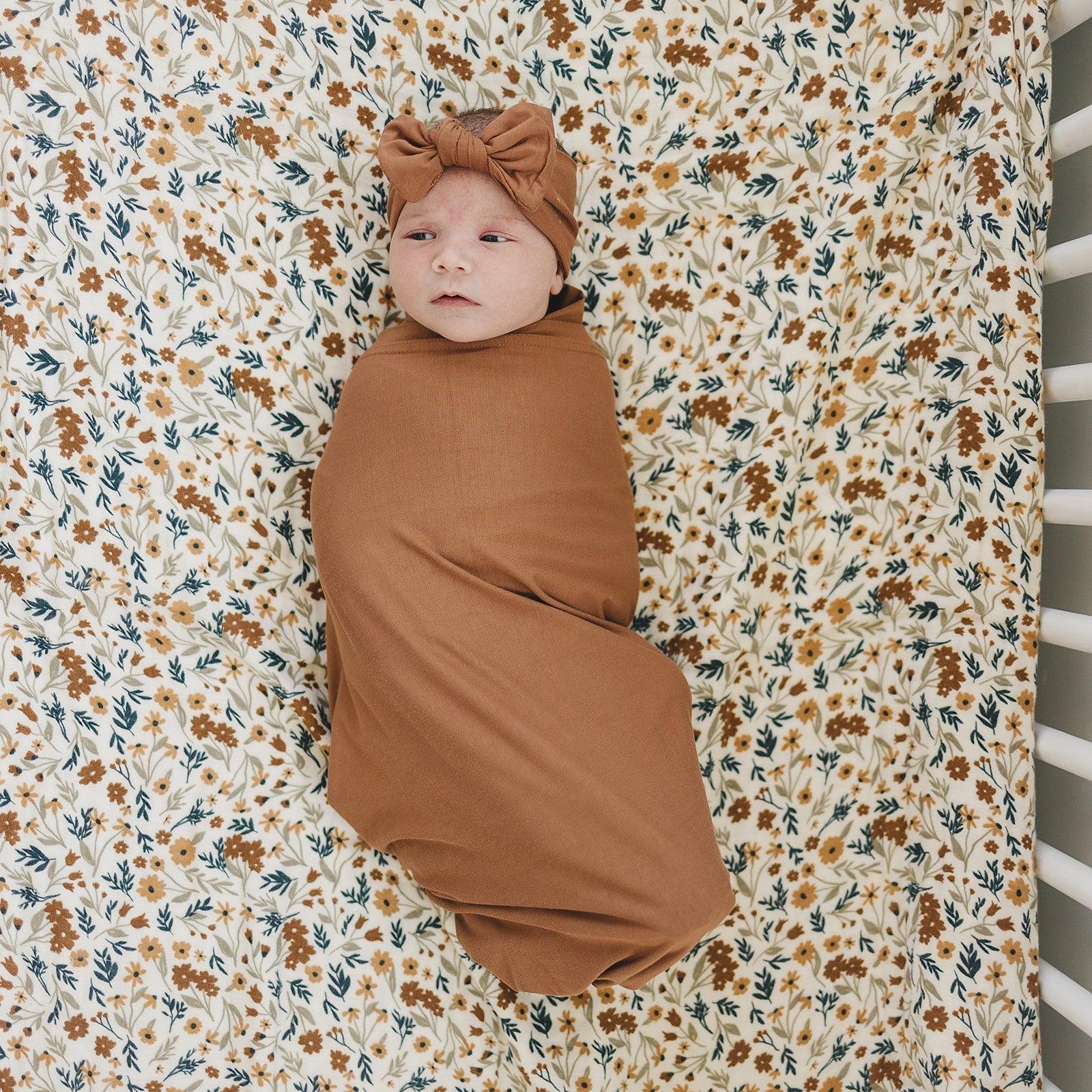 Rust Bamboo Stretch Swaddle - Little Joy Co.