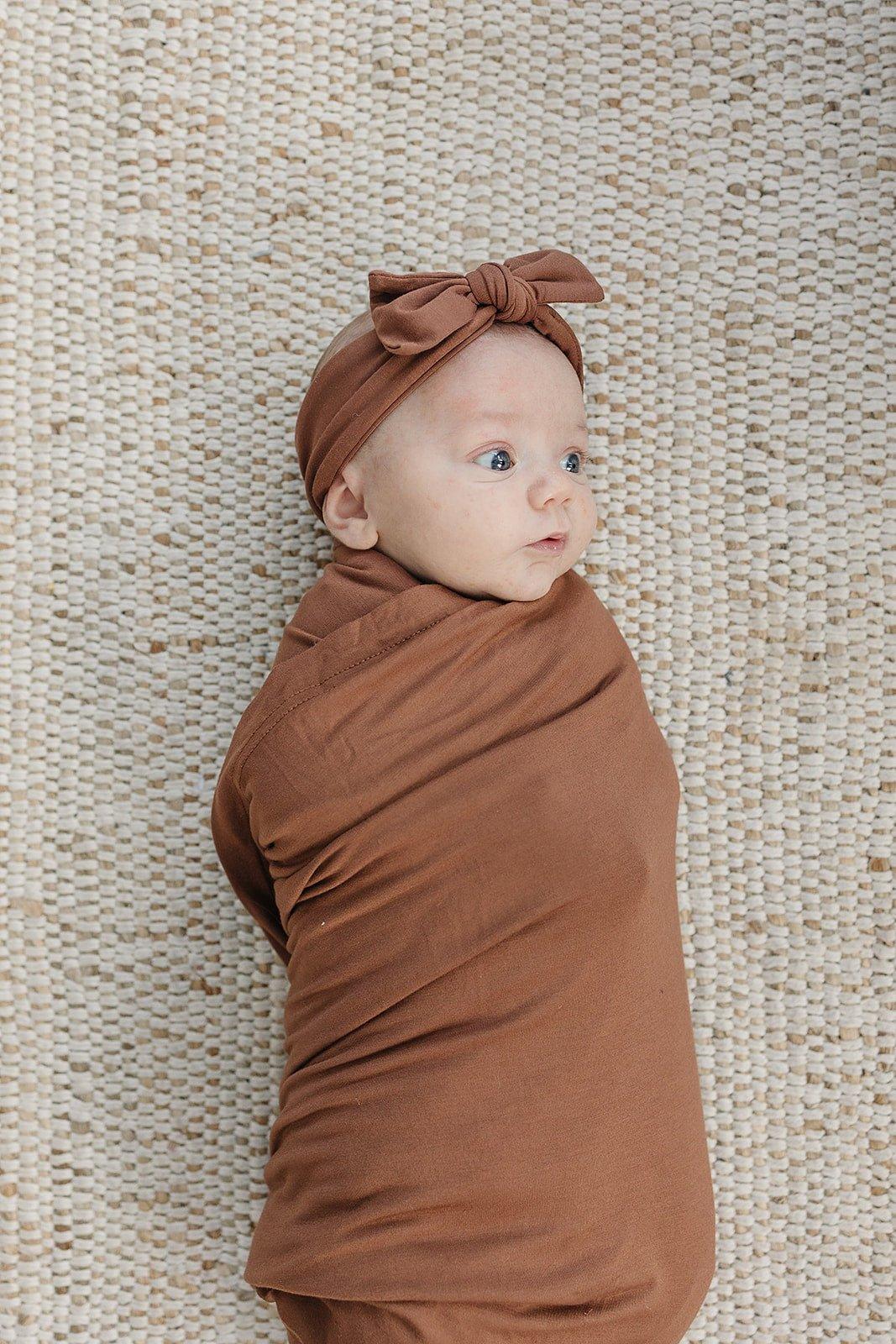 Rust Bamboo Stretch Swaddle - Little Joy Co.