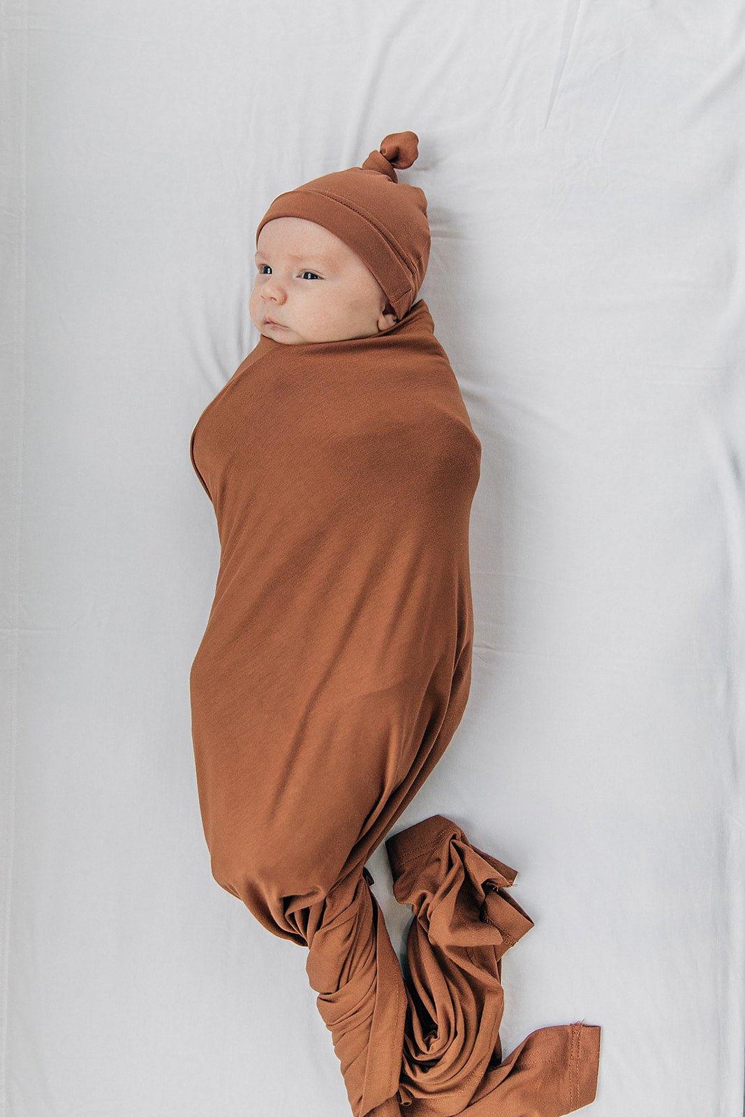 Rust Bamboo Stretch Swaddle - Little Joy Co.