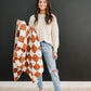 Rust Checkered Plush Blanket - Little Joy Co.