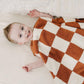 Rust Checkered Plush Blanket - Little Joy Co.