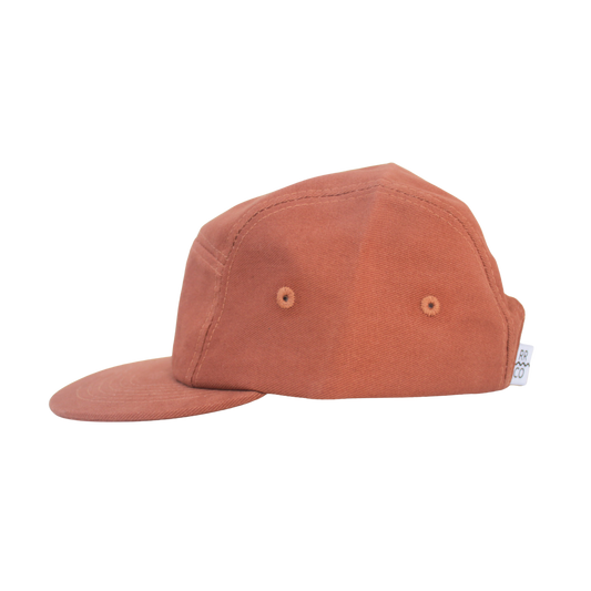 Cotton Five-Panel Hat in Rust