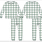 Sage Gingham 2pc Bamboo Pajama Set - Little Joy Co.