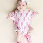 Short Sleeve Bubble Romper | Pink Bolts