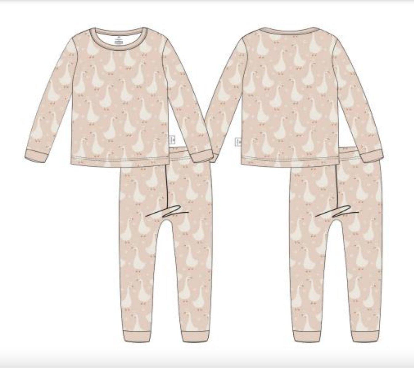 Silly Goose on the Loose 2pc Bamboo Pajama Set - Little Joy Co.