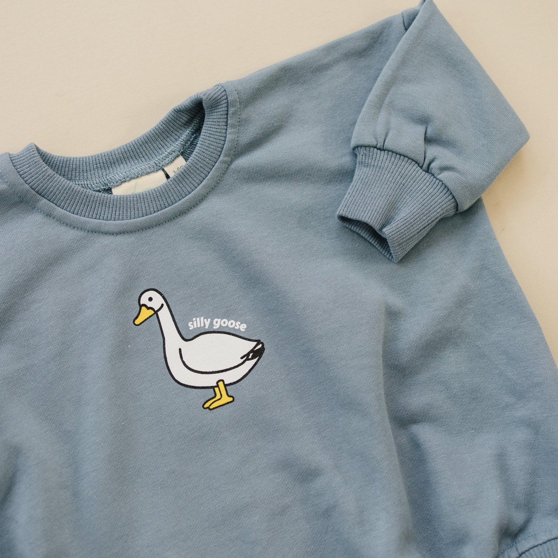 Silly Goose Sweatshirt Romper - more colors - Little Joy Co.