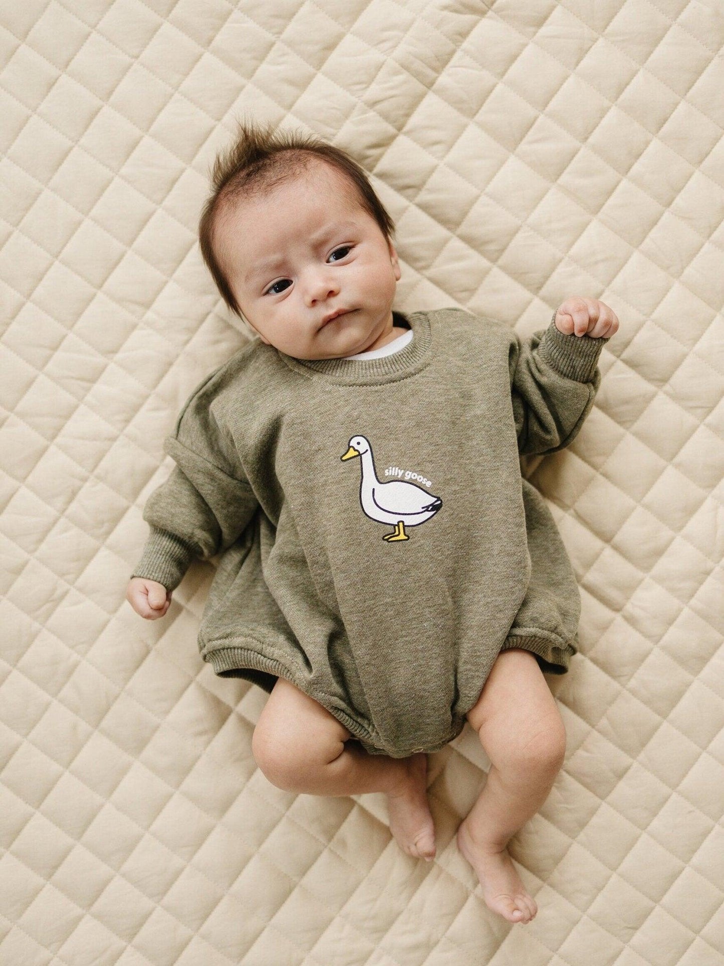 Silly Goose Sweatshirt Romper - more colors - Little Joy Co.