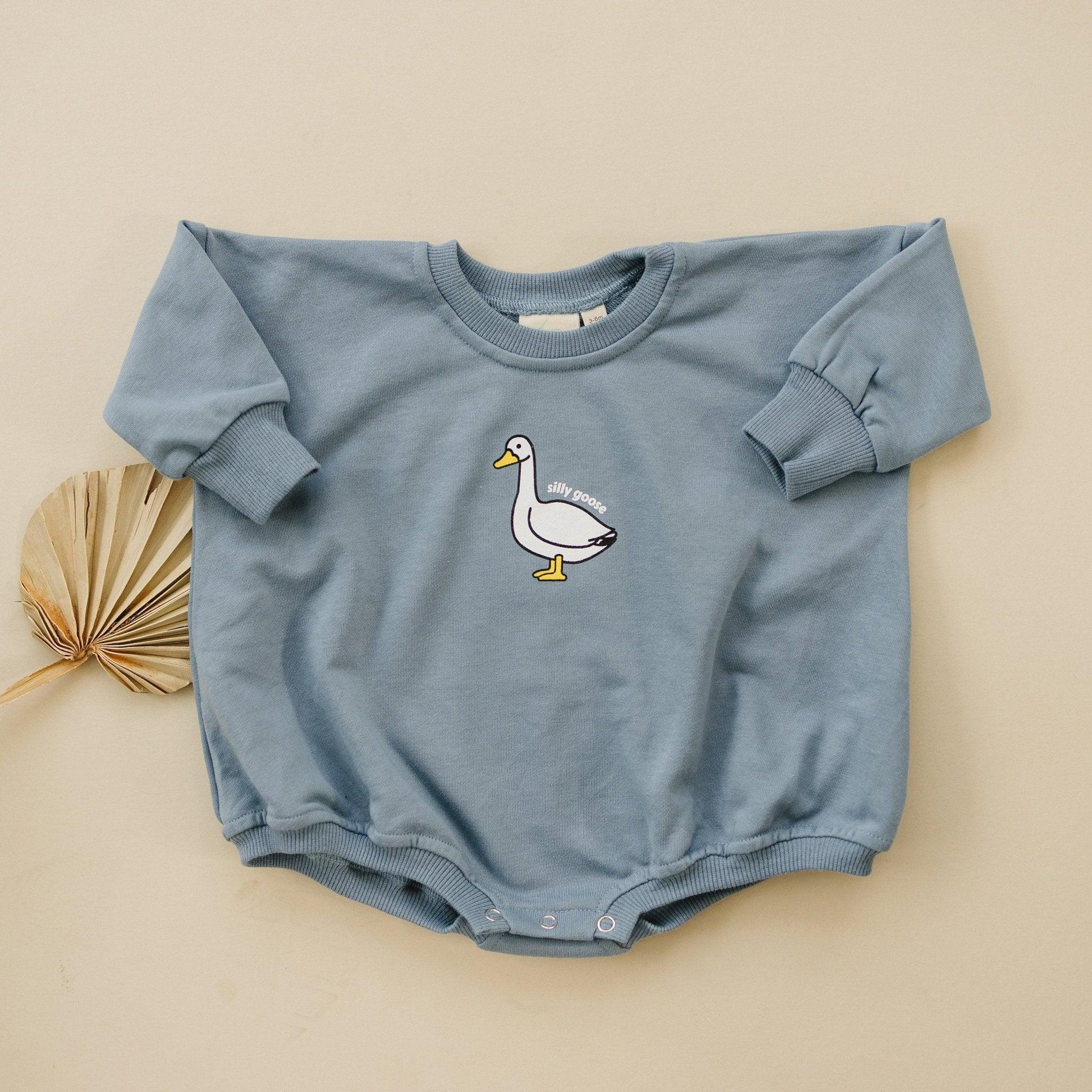 Silly Goose Sweatshirt Romper - more colors - Little Joy Co.