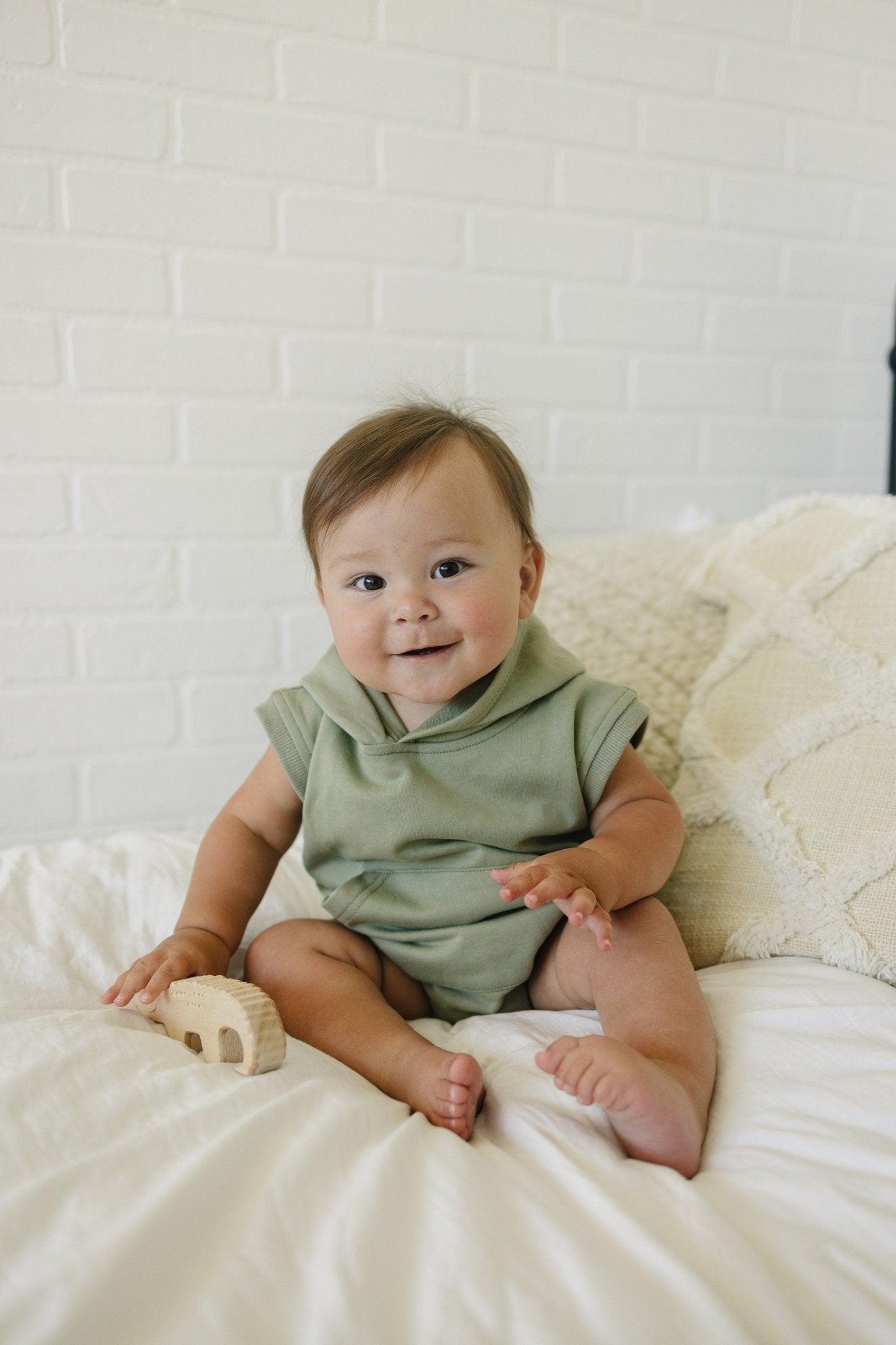 Sleeveless Hoodie Romper - Little Joy Co.