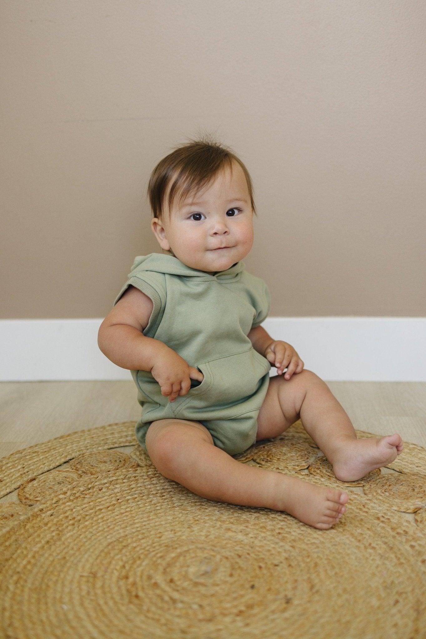 Sleeveless Hoodie Romper - Little Joy Co.