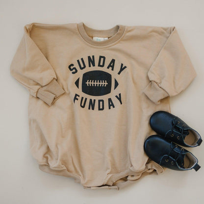 Sunday Funday Football Sweatshirt Romper - more colors - Little Joy Co.