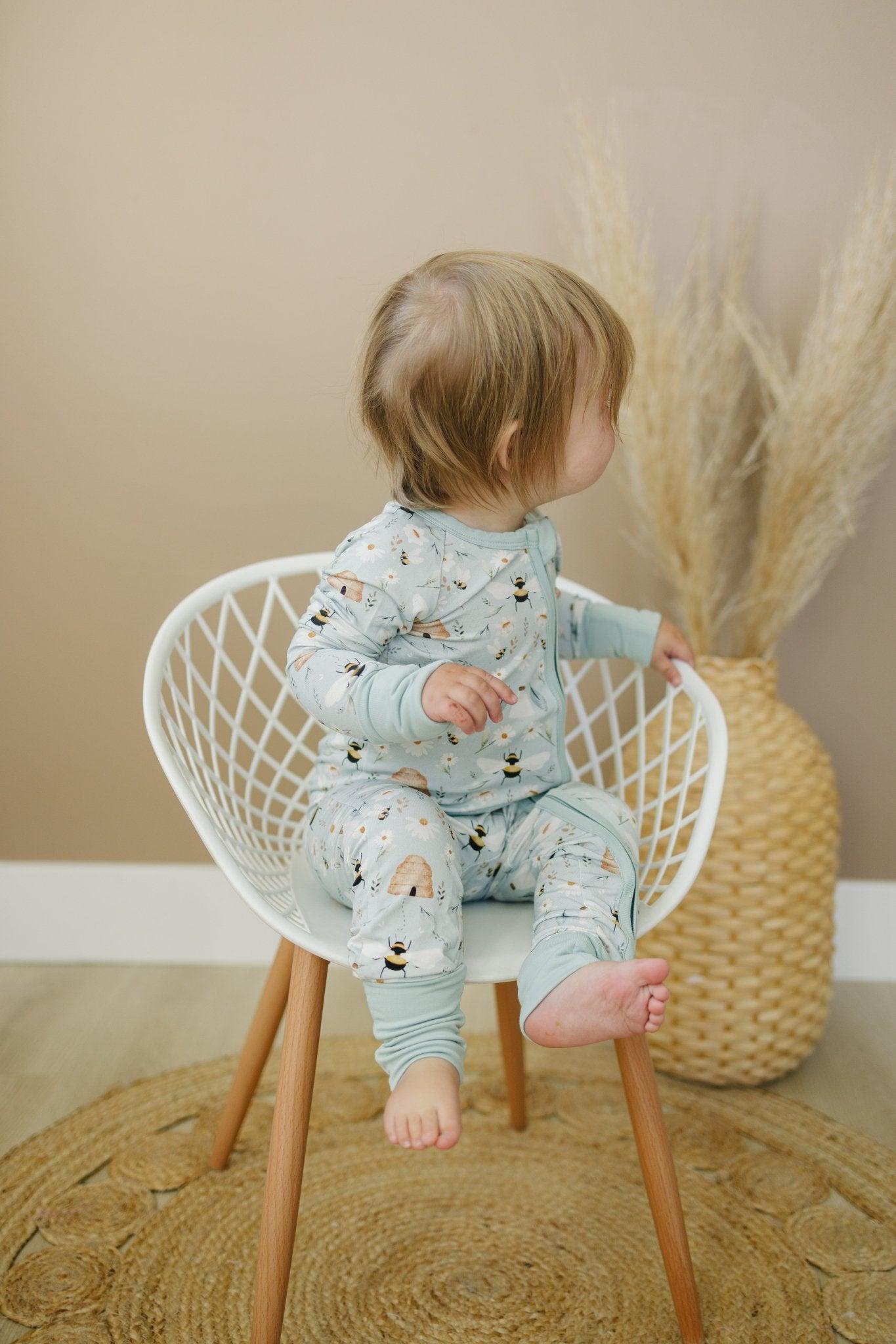 Sweet As Can Bee Bamboo Zippy Romper - Little Joy Co.