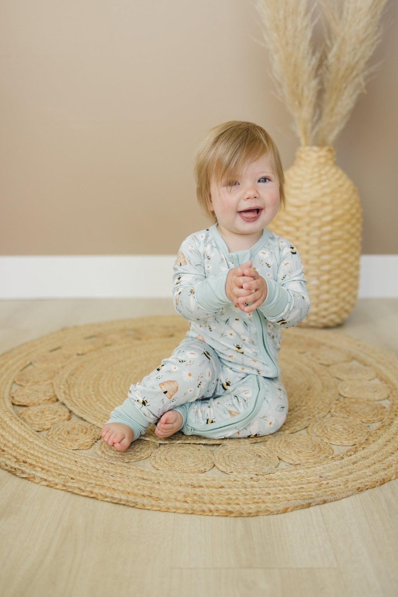 Sweet As Can Bee Bamboo Zippy Romper - Little Joy Co.