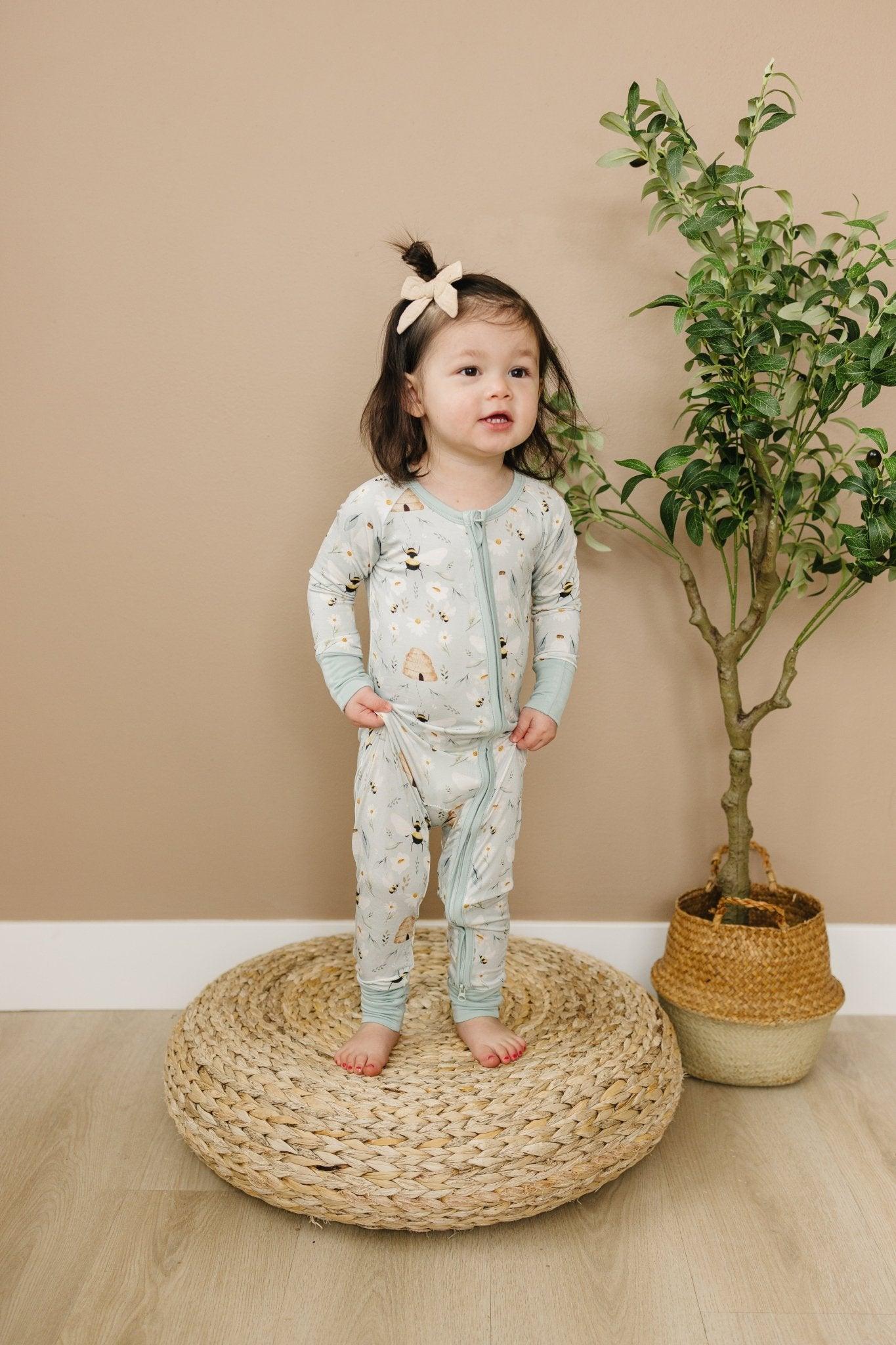 Sweet As Can Bee Bamboo Zippy Romper - Little Joy Co.