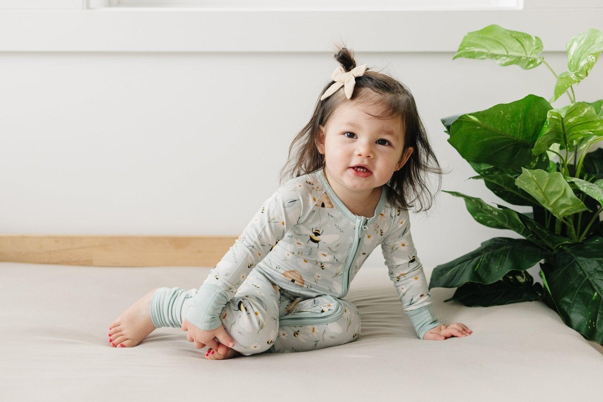 Sweet As Can Bee Bamboo Zippy Romper - Little Joy Co.