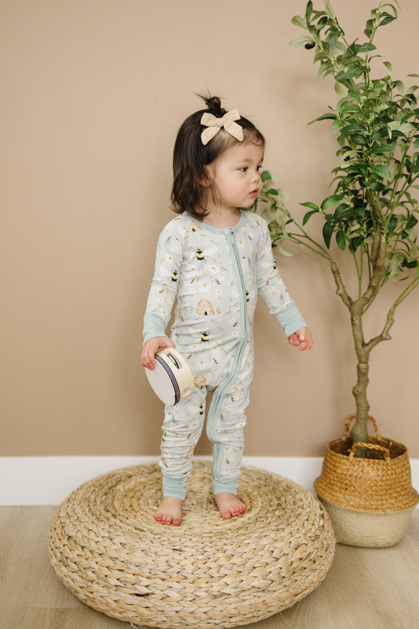 Sweet As Can Bee Bamboo Zippy Romper - Little Joy Co.