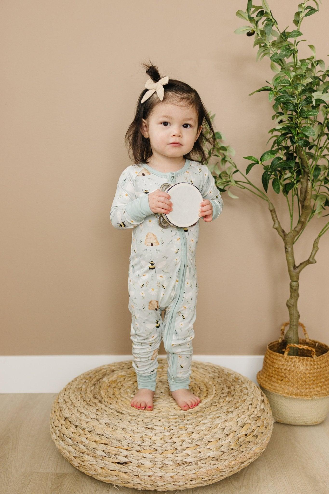 Sweet As Can Bee Bamboo Zippy Romper - Little Joy Co.