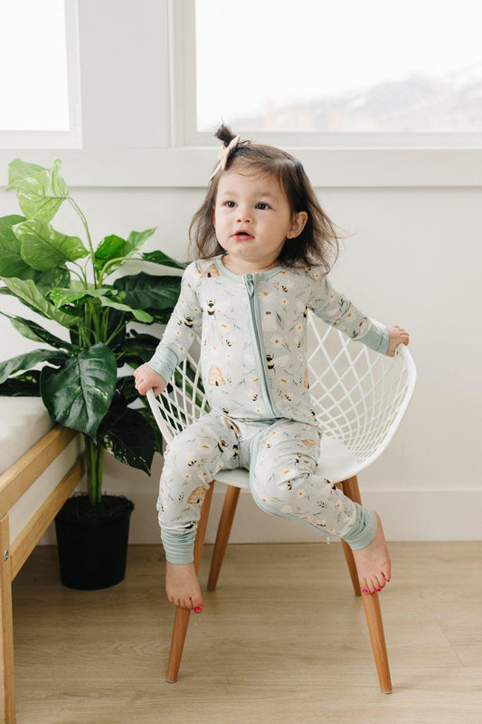 Sweet As Can Bee Bamboo Zippy Romper - Little Joy Co.