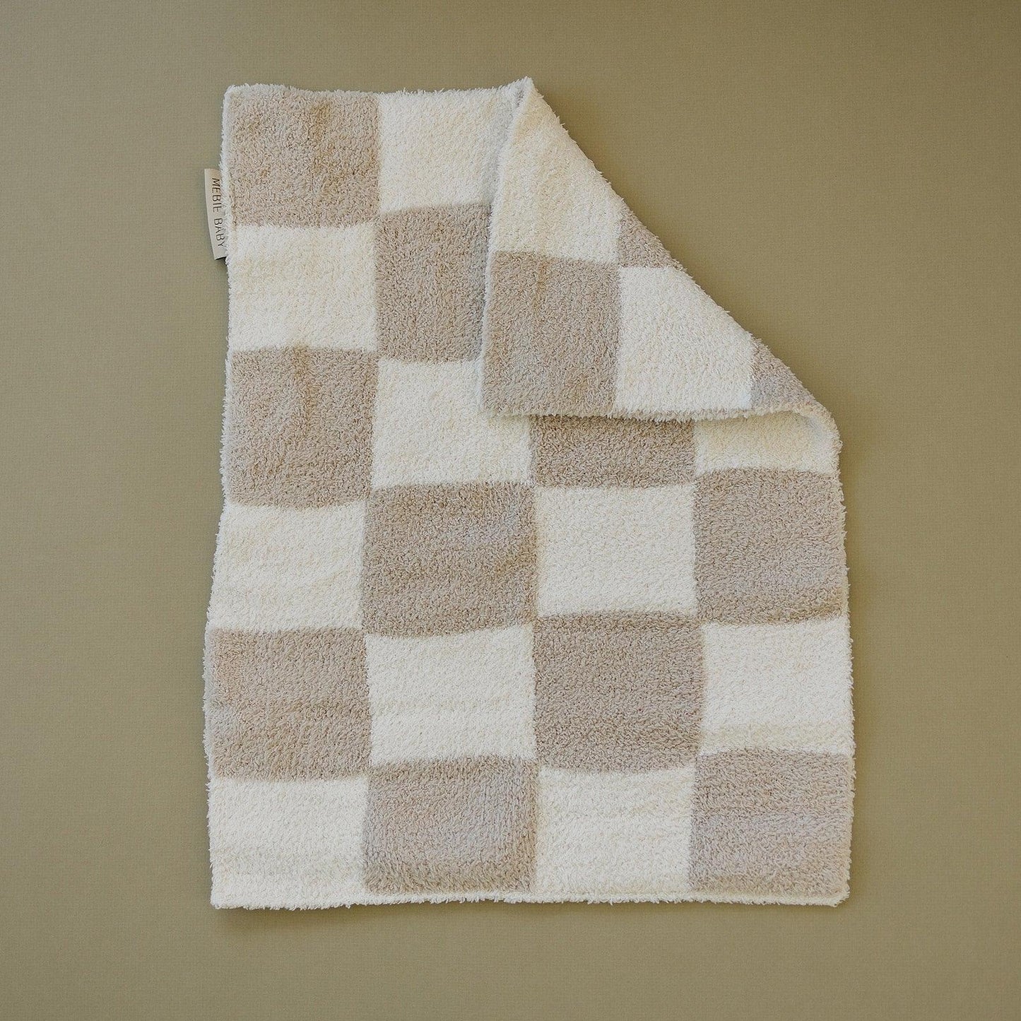 Taupe Checkered Plush Blanket - Little Joy Co.