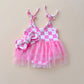Checkered Headband | Bubble Gum