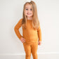 Two-Piece Pajama Set -  Caramel Ribbed