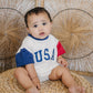 USA Colorblock T - Shirt Romper - Little Joy Co.