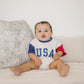 USA Colorblock T - Shirt Romper - Little Joy Co.