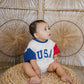 USA Colorblock T - Shirt Romper - Little Joy Co.