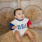 USA Colorblock T - Shirt Romper - Little Joy Co.