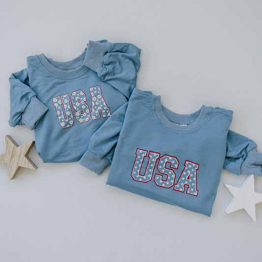 USA Daisy Bamboo Sweatshirt Romper - Little Joy Co.