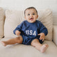 USA Sweatshirt Romper - more colors - Little Joy Co.
