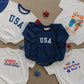 USA Sweatshirt Romper - more colors - Little Joy Co.