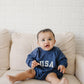 USA Sweatshirt Romper - more colors - Little Joy Co.