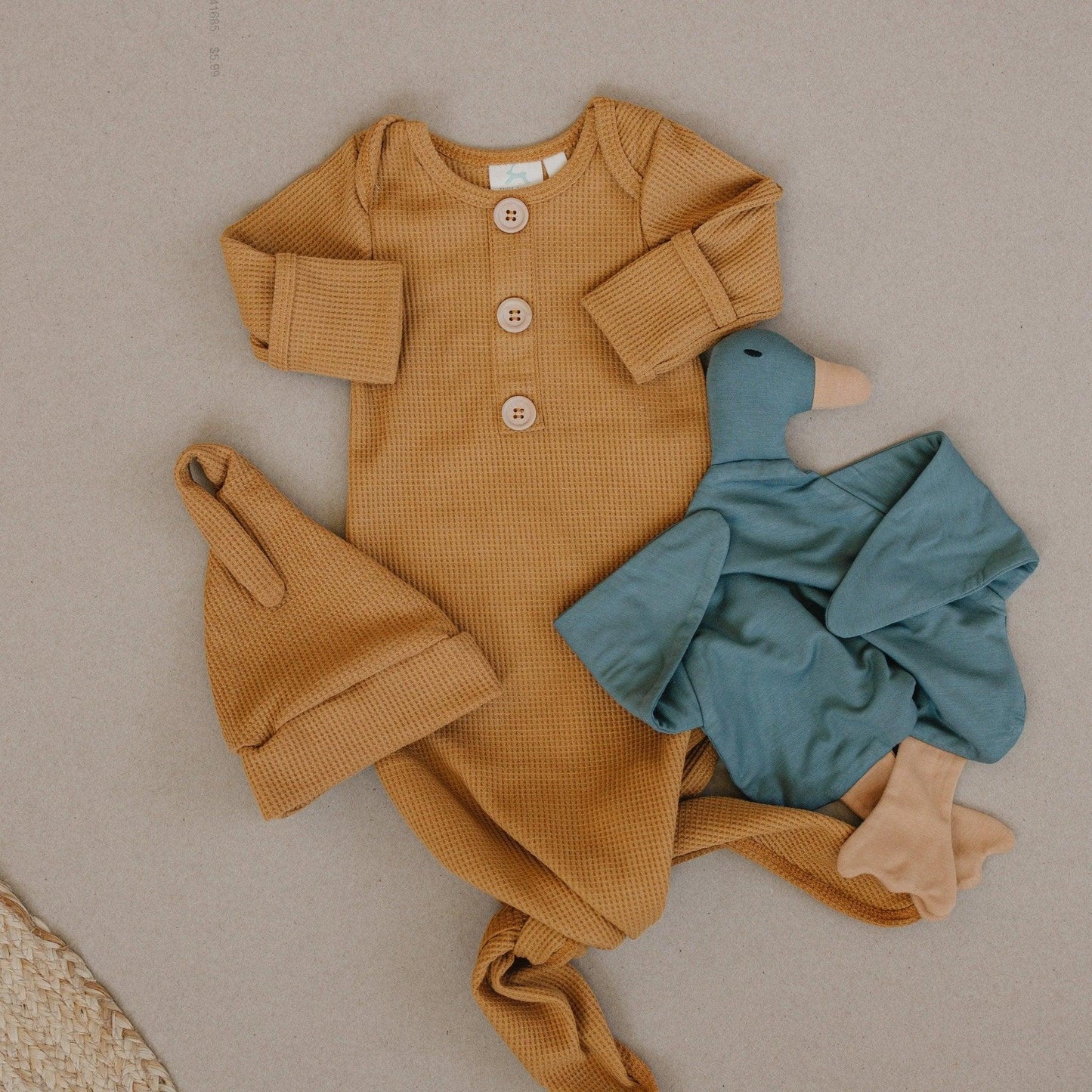 Waffle Knotted Baby Gown - more colors - Little Joy Co.