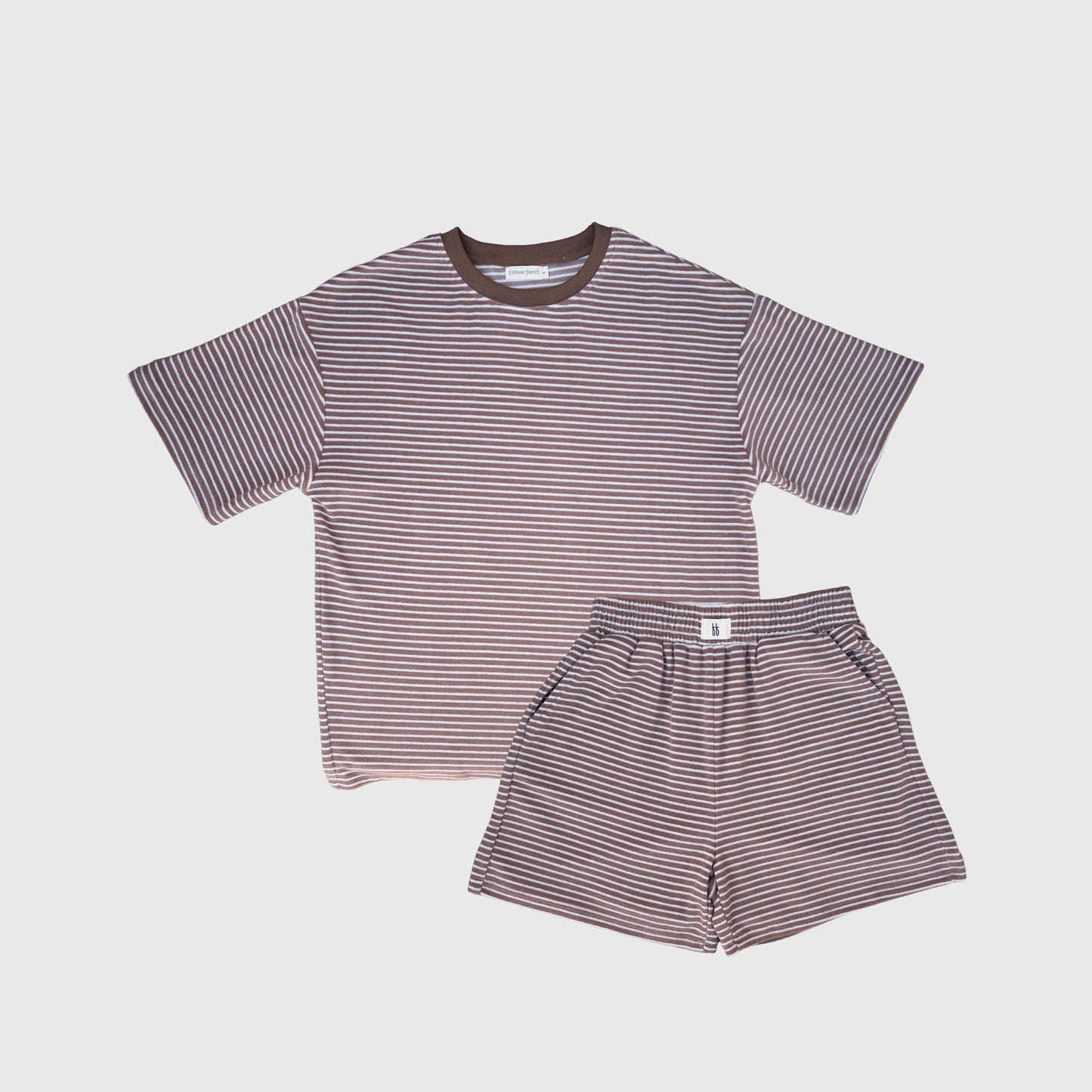 Women's Terry Short Set | Cola Stripe