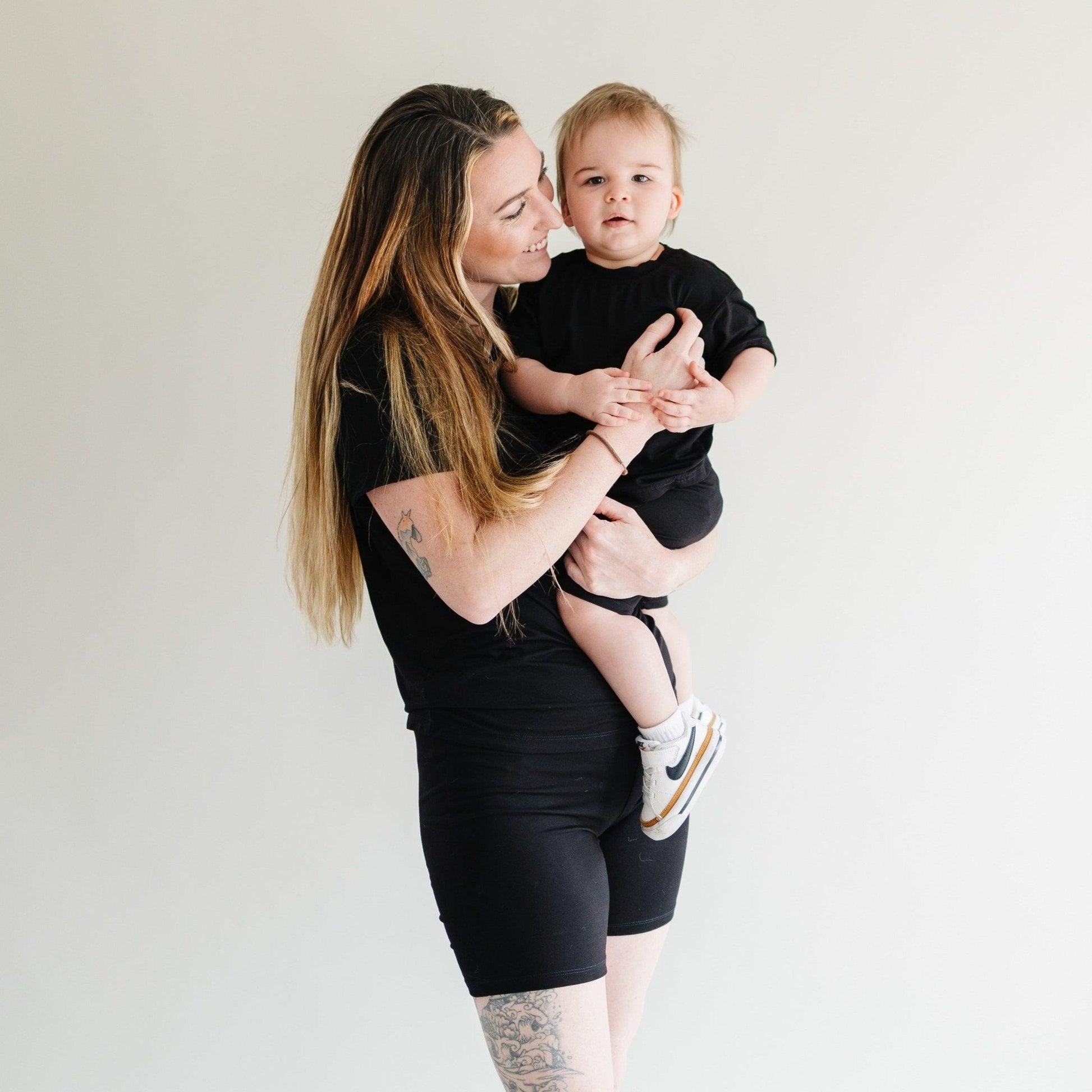 Women's Bamboo Bike Shorts & Tee Daywear Set - Little Joy Co.