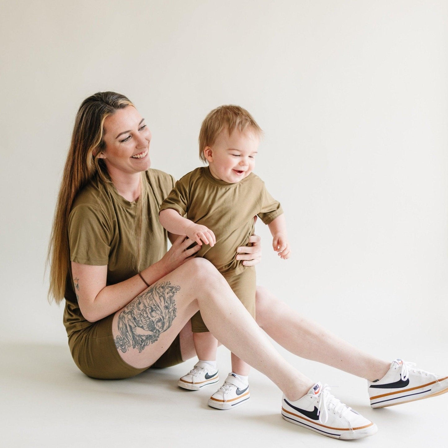 Women's Bamboo Bike Shorts & Tee Daywear Set - Little Joy Co.